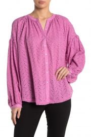 Maddison Eyelet Balloon Sleeve Blouse by Free People at Nordstrom Rack