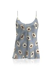 Made This Cupro Sustainable Evil Eye Grey Camisole In Vegan Silk  at Kyle x Shahida