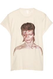 MadeWorn   David Bowie Ziggy distressed printed cotton-jersey T-shirt at Net A Porter