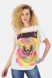 MadeWorn Rock Ramones Hey Ho T-Shirt - Off White Garmentory at Garmentory