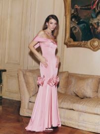 Madeline Bow Dress Pink Gown for Formal Wedding Guest at Nana Jacqueline