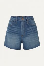 Madewell - The Perfect Vintage frayed denim shorts at Net A Porter