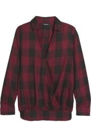 Madewell   Wrap-effect checked voile shirt at Net A Porter