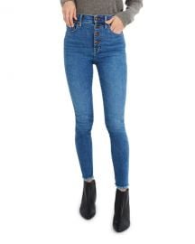 Madewell 10 quot  Rise Skinny Jeans with Button Front at Neiman Marcus