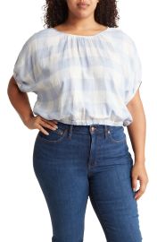 Madewell Alma Linen Blend Check Print Top at Nordstrom Rack