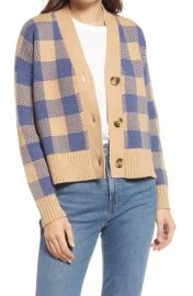 Madewell Bayberry Buffalo Check Cardigan at Nordstrom