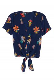 Madewell Bird of Paradise Tie Front Silk Top   Nordstrom at Nordstrom