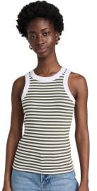 Madewell Brightside Rib Cutaway Crop Tank Warhol Stripe Loden M at Shopbop