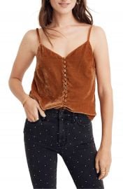 Madewell Button Down Velvet Camisole at Nordstrom