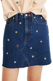 Madewell Confetti Floral Denim Miniskirt   Nordstrom at Nordstrom