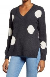 Madewell Dotted Bartlett V-Neck Pullover Sweater   Nordstrom at Nordstrom