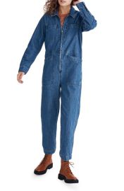 Madewell Garment Dyed Denim Crop Coverall Jumpsuit at Nordstrom