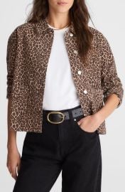 Madewell Leopard Print Denim Trapeze Jacket at Nordstrom