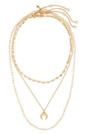 Madewell Mixed Chain Chunky Crescent Moon Necklace Set at Nordstrom