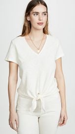 Madewell Modern V Neck Tie Front Tee at Shopbop