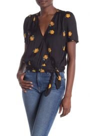 Madewell Patterned Short sleeve wrap top at Nordstrom Rack