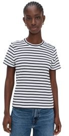 Madewell Perfect Stripe Crewneck Tee B & W STRIPE XS at Shopbop