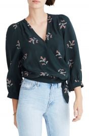 Madewell Poppy Print Silk Wrap Blouse   Nordstrom at Nordstrom