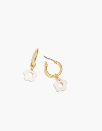 Madewell Retro Daisy Mother of Pearl Huggie Hoop Earrings at Madewell