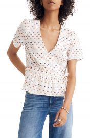 Madewell Ruffle Hem Wrap Top at Nordstrom