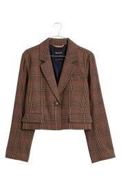 Madewell Stocco Glen Plaid Crop Blazer in Williams Multi Plaid at Nordstrom