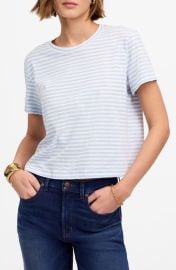 Madewell Stripe Boxy Crop Slub T-Shirt at Nordstrom