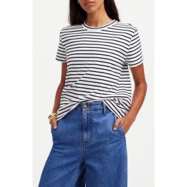 Madewell Stripe Perfect Cotton Crewneck Top at Nordstrom