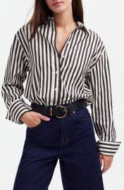 Madewell Stripe Relaxed Fit Cotton Poplin Button-Up Shirt at Nordstrom