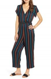 Madewell Stripe Short Sleeve Wrap Jumpsuit   Nordstrom at Nordstrom