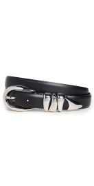 Madewell Triple Metal Keeper Belt Ecru XL at Shopbop