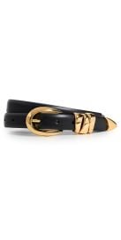Madewell Triple Metal Keeper Gold Belt True Black with Gold Hardware XS at Shopbop