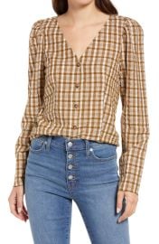 Madewell Westover Sandown Plaid Cotton Top at Nordstrom