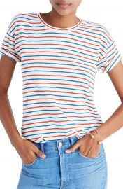 Madewell Whisper Cotton Stripe Crewneck Tee   Nordstrom at Nordstrom