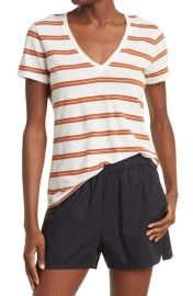 Madewell Whisper V Neck Stripe Print T Shirt at Nordstrom