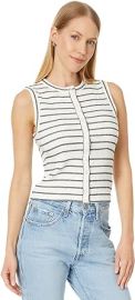 Madewell Women39s Split-Crewneck Cardigan Tank in Stripe at Womens Clothing store at Amazon