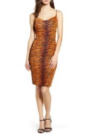 Madison  amp  Berkeley Tiger Print Cowl Body-Con Dress   Nordstrom at Nordstrom