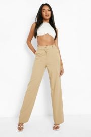 Madison Beer Stripe Straight Leg Pants With Split  boohoo at Boohoo