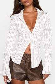 Madlin Stripe Long Sleeve Button-Up Shirt at Nordstrom