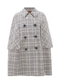 Madras wool-blend cape at Matches