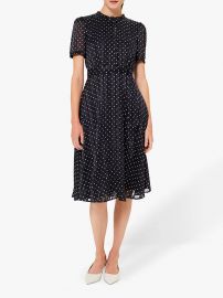 Mae Jacquard Polka Dot Shirt Dress by Hobbs at John Lewis