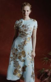 Mae Metallic Floral Brocade Midi Dress By Markarian at Moda Operandi