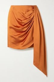 Mae asymmetric draped satin mini skirt at Net a Porter