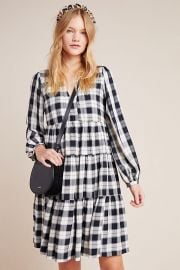 Maeve Amber Plaid Tiered Tunic at Anthropologie