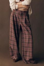 Maeve Avery Wide Leg Pleated Trousers at Anthropologie