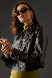 Maeve Crinkle Leather Moto Jacket at Anthropologie