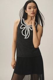 Maeve Crystal Bow Embellished Tank at Anthropologie