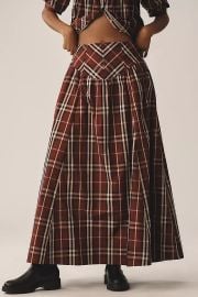 Maeve Drop Waist Taffeta Maxi Skirt at Anthropologie