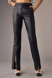 Maeve Faux Leather Ankle-Zip Pants at Anthropologie