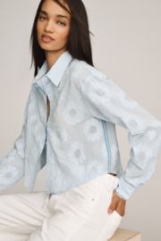 Maeve Floral Crop Buttondown Shirt at Anthropologie