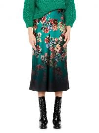 Maeve Floral Satin Slip Skirt at Nordstrom